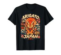 Arigato Japón Shisa Lion Viaje Souvenir Cultura Japonesa Camiseta gráfica económica