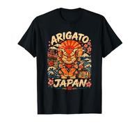 Arigato Japón Shisa Lion Viaje Souvenir Cultura Japonesa Camiseta gráfica económica