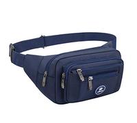 Ariineer Impermeable Riñoneras Hombre Mujer Grandes Riñoneras de Marcha Running de Acampada y Marcha Bolsos de Gimnasio Bolsos Bandolera para Hombre Mujer (Azul Oscuro)