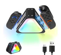 AriKroii Base de carga para Nintendo Switch 2 Joy-Con 2025, controladores, estación de carga rápida 4 en 1, ergonómica y estación de carga rápida magnética para Nintendo Switch 2 Joycon 2 accesorios