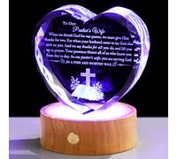 Arikyrist Regalos de agradecimiento para mujer con corazón de cristal | Regalo cristiano de agradecimiento para la esposa del pastor, primera dama, para cumpleaños, Navidad, recuerdo religioso