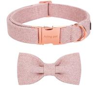 ARING PET Collar de perro de pajarita de algodón rosa con lazo, collar de perro de fantasía para niñas, regalos con hebilla de metal para perros pequeños, medianos y grandes