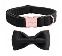 ARING PET Collar de terciopelo para perro, con lazo negro, suave y cómodo, ajustable, regalo para perros pequeños, medianos, grandes y machos