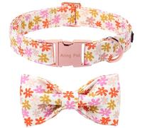ARING PET Collar para perros con lazo, collar de perro con pajarita y hebilla de metal, collares de algodón suaves y cómodos para niños y niñas