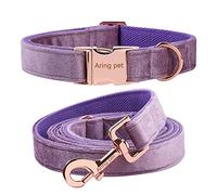 ARING PET Juego de Collares para Perros y Correa Cuello Perro de Terciopelo, Suave, Cómodo y Ajustable, para Perros Pequeños y Medianos