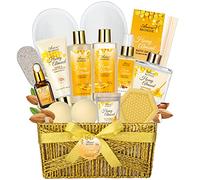 ArioseMonde - Juego de regalo de baño y cuerpo, cesta de regalo de spa de lujo para el hogar, aroma a almendras y miel, juego de baño, regalos de mimos