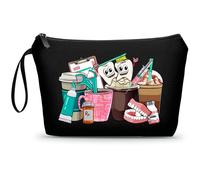 ARIOSEY Bolsa de medicamentos, pequeña bolsa de cosméticos, bolsas de medicamentos para píldoras, bolsa de cosméticos de enfermera, bolsa de maquillaje de viaje, bolsas de píldoras, dentista, negro