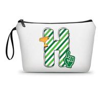 ARIOSEY Neceser de maquillaje con inicial pequeña para mujer, profesora, amiga, niña, regalo de graduación, regalo de cumpleaños de fútbol, Fútbol, Large