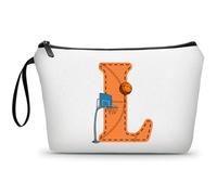 ARIOSEY Neceser de maquillaje con inicial pequeña para mujer, profesora, amiga, niña, regalo de graduación, regalo de cumpleaños de fútbol, Baloncesto, Large (4