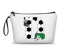 ARIOSEY Neceser de maquillaje con inicial pequeña para mujer, profesora, amiga, niña, regalo de graduación, regalo de cumpleaños de fútbol, Soccer, D Taza