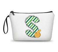 ARIOSEY Neceser de maquillaje con inicial pequeña para mujer, profesora, amiga, niña, regalo de graduación, regalo de cumpleaños de fútbol, Fútbol