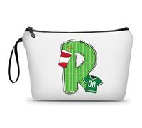 ARIOSEY Neceser de maquillaje con inicial pequeña para mujer, profesora, amiga, niña, regalo de graduación, regalo de cumpleaños de fútbol, Fútbol