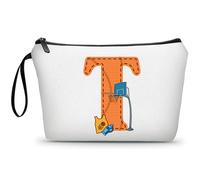 ARIOSEY Neceser de maquillaje con inicial pequeña para mujer, profesora, amiga, niña, regalo de graduación, regalo de cumpleaños de fútbol, Baloncesto