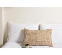 Arise Export Fundas de cojín cuadradas de yute natural tejidas a mano para sofá, decoración bohemia del hogar (16 x 24 pulgadas)