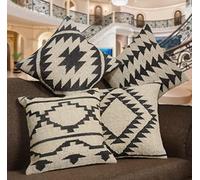 Arise Export Juego de 4 fundas de cojín bohemias hechas a mano Kilim de lana y yute, decoración étnica para el hogar, sofá o cama (patrón 11, 18 x 18 pulgadas)