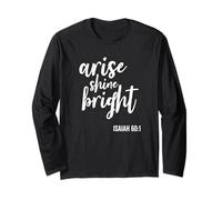 Arise Shine Bright Religious Faith Scripture Bible Versículo Manga Larga