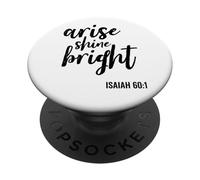 Arise Shine Bright Religious Faith Scripture Bible Versículo PopSockets PopGrip Adhesivo