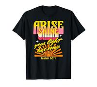 Arise Shine Your Light Has Come Isaías 60:1 Retro 1970 Camiseta