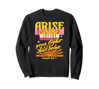 Arise Shine Your Light Has Come Isaías 60:1 Retro 1970 Sudadera