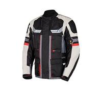 ARISTA Chaqueta Moto, Cordura, Impermeable, 4 estaciones, Protecciones EVO 1 y 2 CEE, Reflectantes, Forro Interior, Modelo BLACK AVENTURA (L)