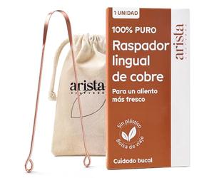 Arista Raspador lengua Pack de 1, Limpiador de lengua bucal contra el mal aliento, Raspador lengua cobre Ayurveda, Limpiador lengua adultos, Limpiador lingual
