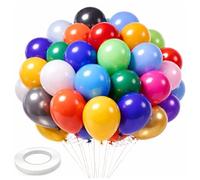 Arister Globos de fiesta de 12 pulgadas, paquete de 100 globos de arcoíris surtidos para decoraciones de cumpleaños, globos de feliz cumpleaños para hombres y mujeres, decoraciones del día de San