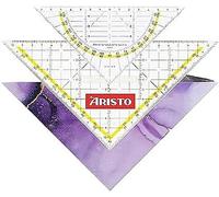 Aristo AR18003B Set 3 en 1 - Triángulo TZ AR1650/2 & escuadra AR1552 incluye funda protectora Geocover (triángulos con puntos de tinta, geocover con perforaciones y cierre magnético), color lavanda