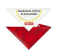 Aristo AR18032B AR1555/2 - Escuadra geográfica (incluye funda protectora Geocover 22,5 cm, mango fijo, puntos, geocover con perforaciones y cierre magnético)