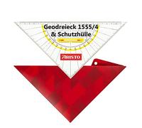 Aristo AR18034B Geodreieck AR1555/4 - Funda para geocover (hipotenuse 25 cm, mango extraíble, puntos de tinta, geocover con agujeros y cierre magnético)