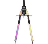 Aristo AR552816-26 BTS NeoChrome Compás de ajuste rápido (de zinc fundido a presión con ajuste rápido y rueda central), incluye minas de repuesto y aguja de repuesto en estuche robusto