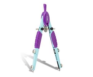 Aristo AR55776-19 TopLine - Compás de ajuste rápido (2 articulaciones patentadas, diámetro máximo de los círculos 370 mm, incluye minas de repuesto), color turquesa y morado