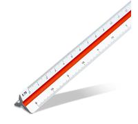 Aristo - Escala triangular (plástico, 30 cm), color blanco