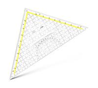Aristo - Escuadra de dibujo técnico (plexiglás, hipotenusa de 325 mm), color transparente