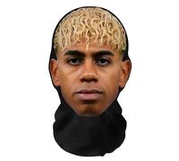 Aristo Solutions - Máscara de cara completa de Lamine Yamal, con impresión 3D realista, transpirable, ligera y cómoda, ideal para cosplay, fiestas, Halloween, carnaval y eventos, Barcelona