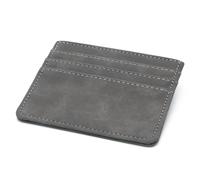 Aristo Solutions Tarjetero fino de piel sintética de alta calidad para tarjetas de crédito, débito e identificación, para hombre y mujer, gris, talla única, Minimalista