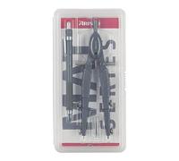 Aristo Topline AR55801 Mat Series - Compás y portaminas (círculos de hasta 370 mm de diámetro, minas de repuesto, patas de zinc fundido a presión), color gris