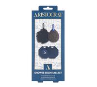 Aristocrat Shower Essentials Set for Men - Shower Pouf, Shower Sponge & Silicone Body Scrubber, Men's Body Wash Accessories, Exfoliating Shower Kit