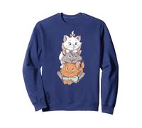Aristogatos Lindos gatos Sudadera, Unisex para adultos, Azul Marino, S