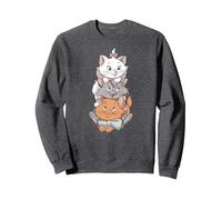 Aristogatos Lindos gatos Sudadera, Unisex para adultos, Jaspeado Oscuro, S