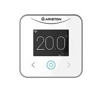 Ariston, Cube S Net - Termostato Calefacción con Wifi Inteligente y Control Remoto de Voz - Termostato Digital Calefacción para Instalación en España, 19x104x104mm, Blanco, Compatible con Alexa y Siri