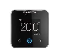 Ariston, Cube S Net - Termostato Calefacción con Wifi Inteligente y Control Remoto de Voz - Termostato Digital Calefacción para Instalación en España, 19x104x104 mm, Negro, Compatible con Alexa y Siri
