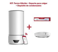 Ariston Lydos Hybrid WiFi Termo Eléctrico 80L A + Depósito de Condensados +Soporte de Pared Instafix