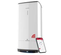 Ariston Quadris WiFi 120L, calentador de agua eléctrico compacto, inteligente, conectado, Steatite, 15% ahorro de energía, Eco Evo, fabricado en Francia, ahorra espacio hasta 1 m2 en el suelo.