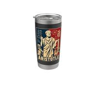 Aristóteles Clásico Griego Filósofo Símbolo Lógico Vaso térmico de acero inoxidable de doble pared