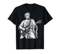 Aristóteles Tocando Guitarra eléctrica Amante de la música Camiseta gráfica económica