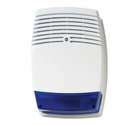 Aritech AS619 Sirena de exterior autoalimentada con protección metálica interna. Color blanco con lente azul. Grado 3