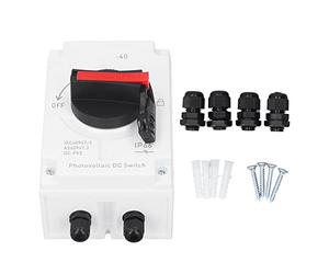 Arithmetix Interruptor de desconexión del aislador de CC Solar fotovoltaico Material de PC 32A 4P DC1200V 8kV LONQ 40 con Conector M20 Disyuntor de Corte rápido IP66 para de inversor de