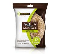 ARIX | 12 esponjas de masaje de sisal de la línea Aqua Massage Natura, esponja exfoliante reafirmante para pieles mixtas y grasas, esponja relax corporal para ducha y baño - 12 unidades