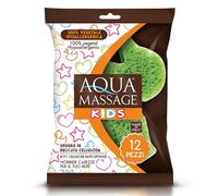 ARIX | 12 esponjas para el cuerpo suave de pura celulosa vegetal de la línea Aqua Massage Kids, esponja de baño para niños delicada, 12 unidades