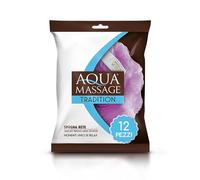 ARIX | 12 esponjas para red de baño y ducha de la línea Aqua Massage Tradition, esponja suave trama de red, esponja exfoliante delicada, anticelulitis, reactiva la microcirculación, esponja relax - 12